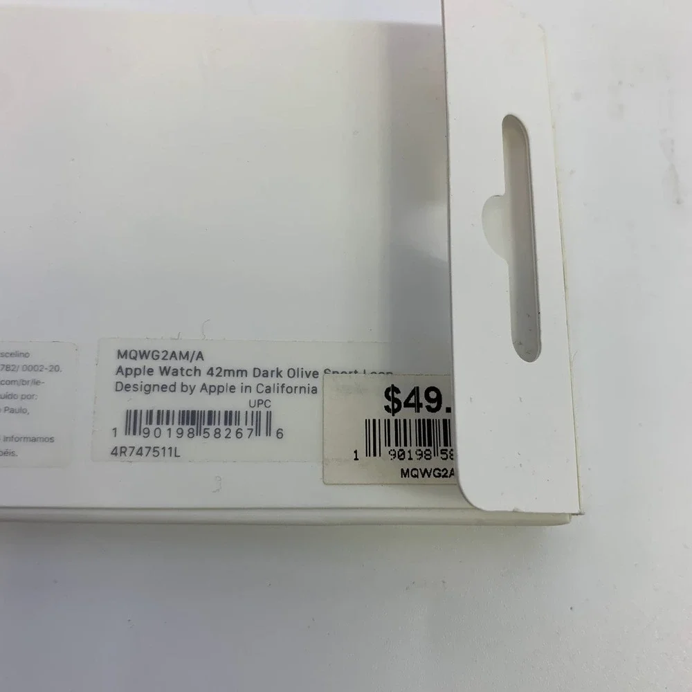 Apple Watch Rubber 42mm Dark Olive Hook and Loop Closure‎